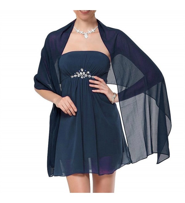 MarryWang Girl chiffon dress shawl and packaging - Dark Navy Blue - CB12DUPMRV3