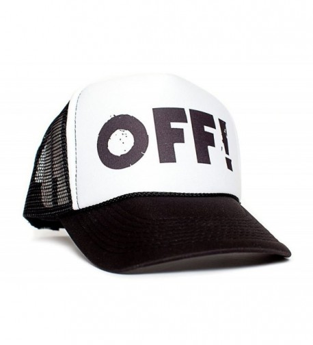 OFF! Unisex-Adult Curved Bill One-Size Truckers Hat - Black/White - CL11O7DVYXZ