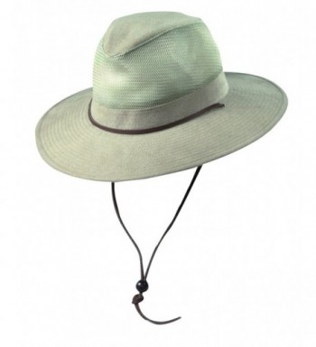 Dorfman Pacific Men's Cotton Big and Tall Mesh Safari Hat - Khaki - C811VOP9XVT