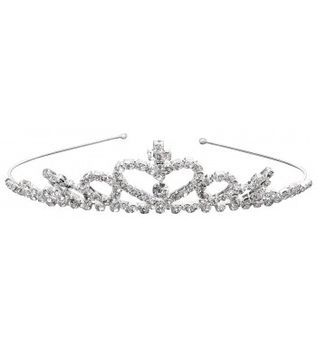 Girls Dress up Princess Tiara Rhinestone Crown Hair Accessories Silver ...