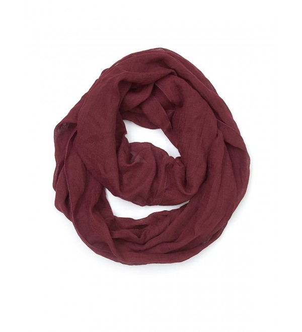 Teejoy Women's Lightweight Plain Infinity Scarf - Burgundy - CS12LNX5BTJ