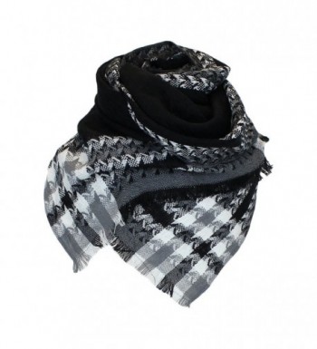 Black Woven Houndstooth Blanket Scarf