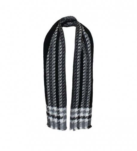 Black Woven Houndstooth Blanket Scarf in Wraps & Pashminas