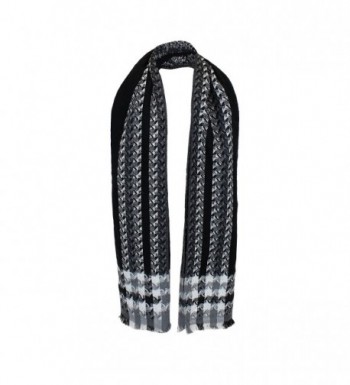 Black Woven Houndstooth Blanket Scarf in Wraps & Pashminas