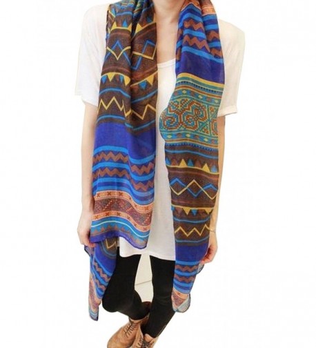 Fashion Women Long Voile Tribal Aztec Scarf Shawl Muslim Hijab Bohemian Voile Scarf - CI11QWRK6DD