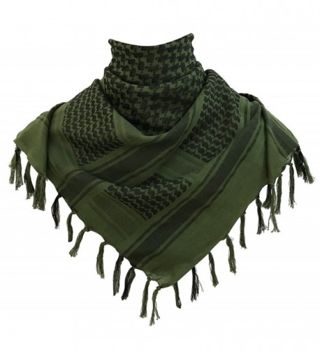 G.S YOZOH Premium Military Shemagh Tactical Desert Keffiyeh 100% Cotton Head Neck Scarf Wrap - Olive Drab - CT188MZIS0Z