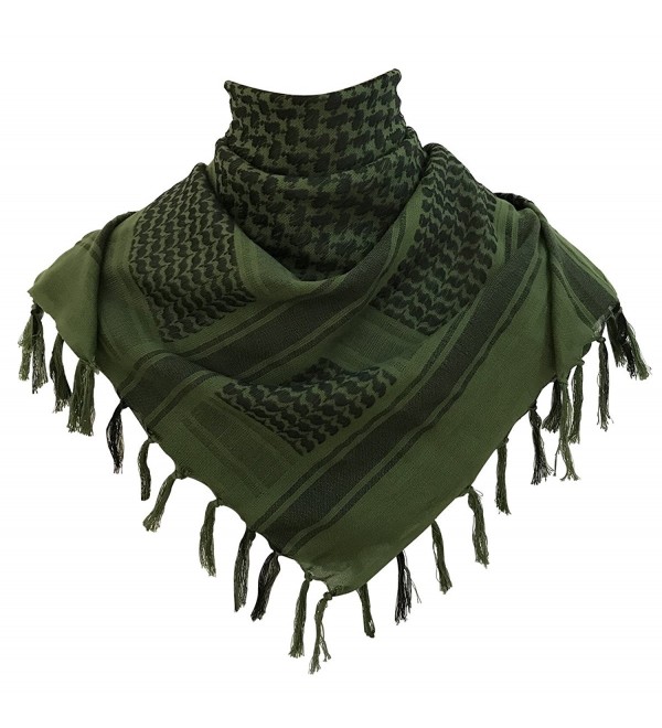 G.S YOZOH Premium Military Shemagh Tactical Desert Keffiyeh 100% Cotton Head Neck Scarf Wrap - Olive Drab - CT188MZIS0Z