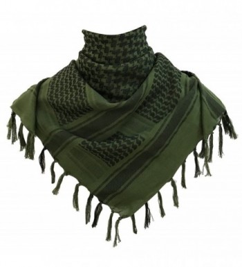 G.S YOZOH Premium Military Shemagh Tactical Desert Keffiyeh 100% Cotton Head Neck Scarf Wrap - Olive Drab - CT188MZIS0Z