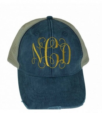 Marys Monograms Monogrammed Distressed Trucker