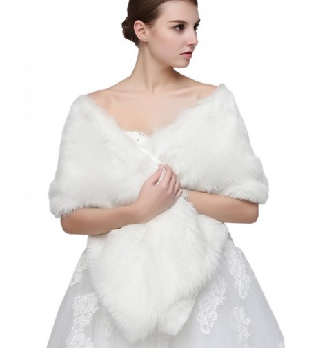 Clearbridal Women's Faux Fur Wrap Shawl Cape Party Or Wedding In Ivory C17005 - Ivory - C411U6I56Y3