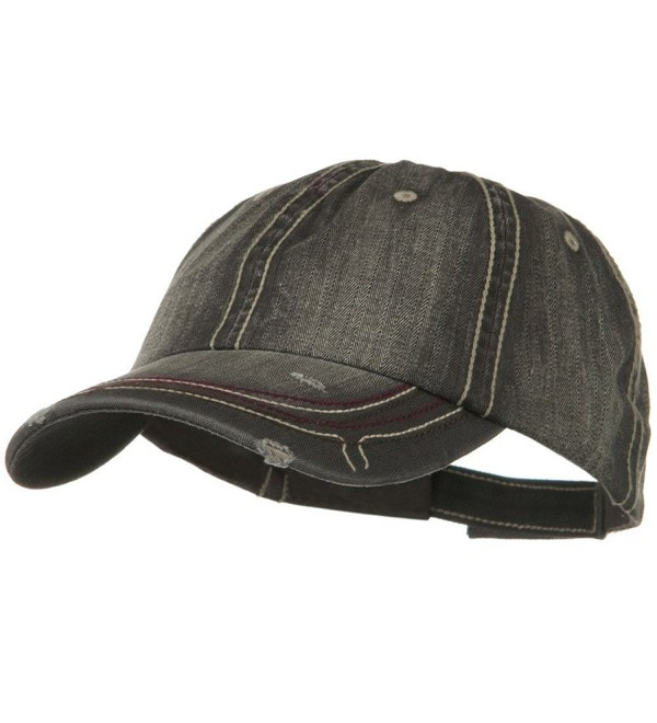 Low Profile Heavy Wash New Herringbone Distressed Cap - Black - CS11918HF9N