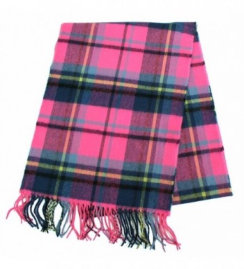 Pink Cashmere Unisex Plaid Scarf