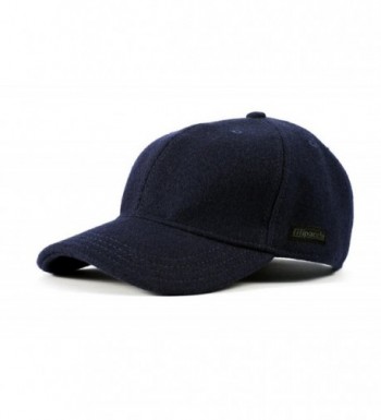 Filipacchi Vintage Style Wool Baseball Cap - Navy - CK17YHRO6E5