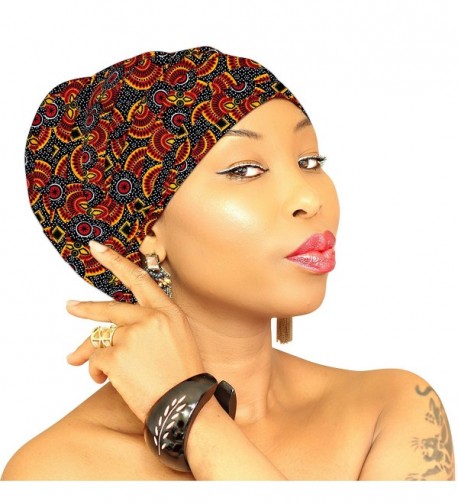 Premium & Fancy Large Head Wrap- Head Scarves- Head Bands for Women in Cotton - Multi-orange-yellow - CO186HNQ96R