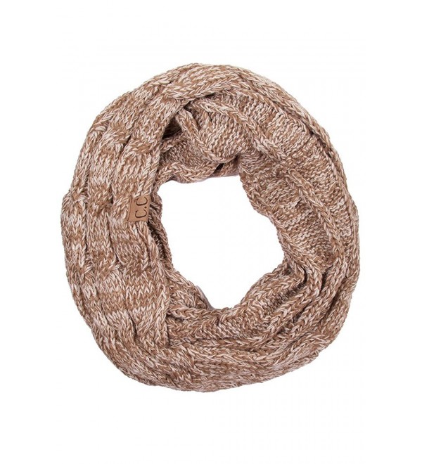 ScarvesMe CC Trendy Warm Chunky Soft Cable Knit Infinity Scarf - Taupe - CL12M0KN8OJ
