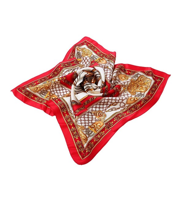 Premium 100% Pure Silk Small Square Scarf 21" - Different Designs Available - Horse Red - CV1200VRV2F