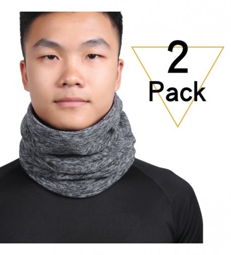 2 Pack Neck Warmer Gaiter- Polar Fleece Ski Face Mask Cover For Winter Cold Weather & Keep Warm - 2 Pack of Grey - CR187IL6288
