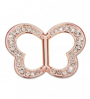 Merroyal Scarf Ring Modern Simple Swarovski Crystal Butterfly Design - Gold - CC12OBNWDYM