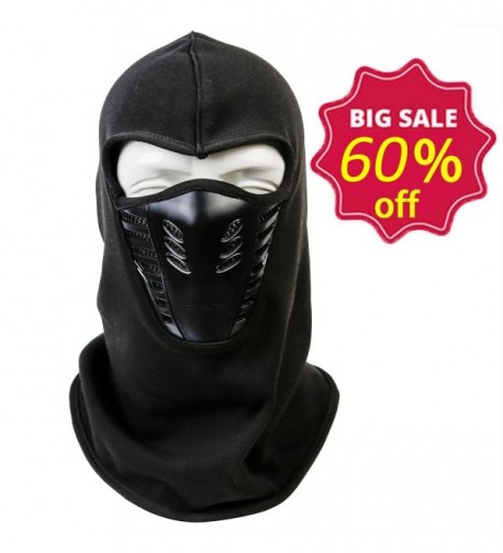 HIG Balaclava Winter Ski Mask - Cold Weather Face Mask Windproof Warm for Skiing & Snowboarding & Cycling - Black - C4184YKU930