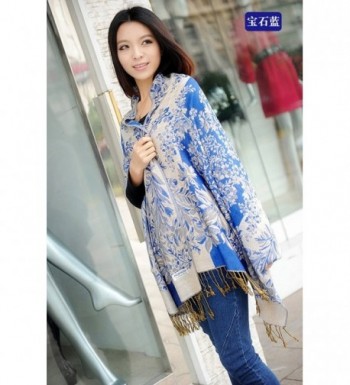 Reversible Paisley Pashmina Silky Blue