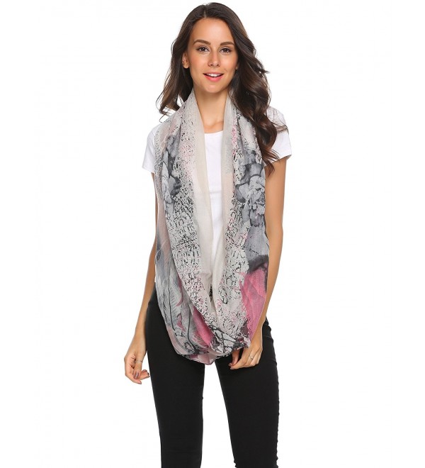 Womens 2PCS Thick Soft Printed Winter Infinity Circle Loop Scarf - 9 - C4185QRY3ZE