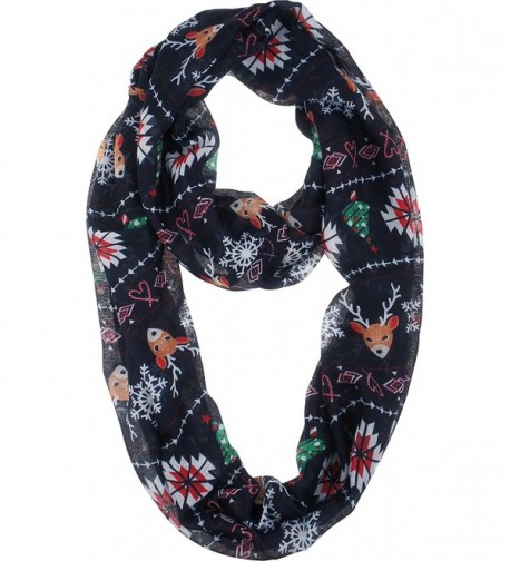 Vivian & Vincent Soft Light Elegant Merry Christmas Sheer Infinity Scarf - C8 - CD187X0L7I4