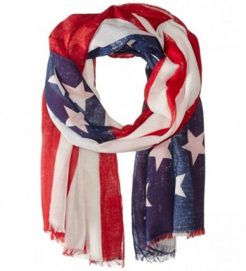 Saro Lifestyle Women's American Flag Design Scarf - Red - CE11ZCX7W7L