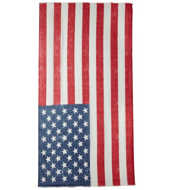 Women's American Flag Design Scarf Red CE11ZCX7W7L