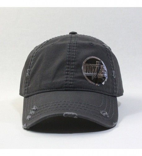 Distressed Stitching Adjustable Baseball Charcoal