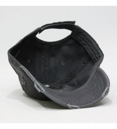 Distressed Stitching Adjustable Baseball Charcoal in Men's Baseball Caps