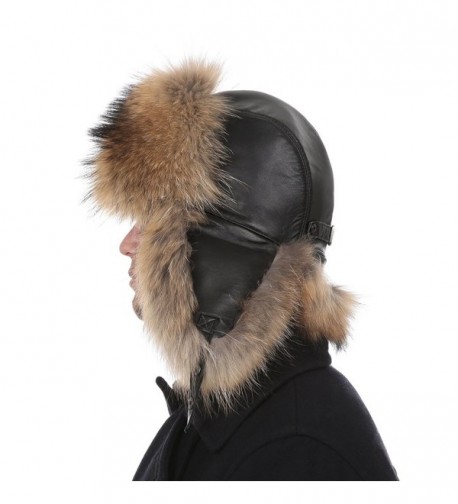 Queenfur Real Raccoon Genuine Leather in Women's Bomber Hats