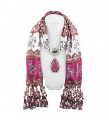 XUANOU Elegant Rhinestone Pendant Scarves