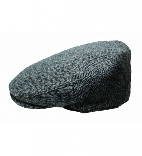 Quiet Man The Irish Designed Grey Herringbone Designed Flat Cap - CH12N2SJ5R0