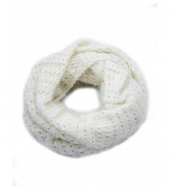 Dahlia Women's Knitted Loop Scarf - Eyelet: White - CN11PGBZP6T