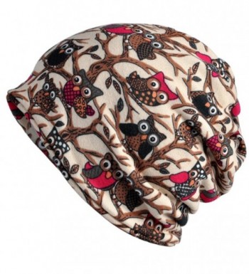 Kuyou Women's Multifunction Hat owl Skull Cap scarf (Beige Plus cashmere) - CS1889EWRXX