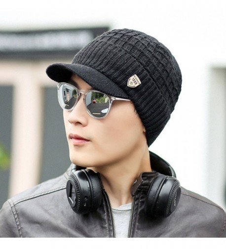 Men Wool Knit Ski Beanie-Winter Baggy Hat Wool Skull Weave Crochet Caps ...