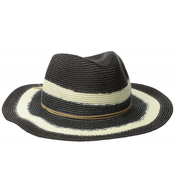 San Diego Hat Company Women's Dip Dye Fedora With Faux Suede Trim - Black - CX126AOQG3Z