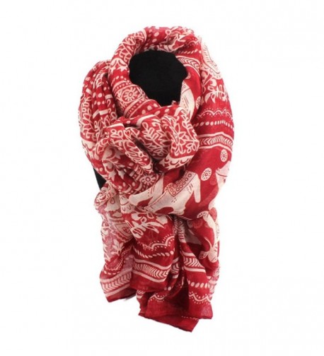 Sunward Women Elephant Print Pashmina in Wraps & Pashminas