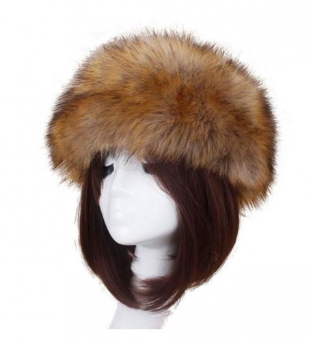 ShenPourtor_Women Caps Women Faux Fur Hat-ShenPourtor Winter Faux Fur Hat Headband Cap Pile Cap - Coffee 3 - C5188WDUNKY