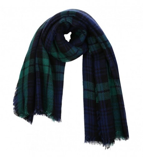 Zuozee Scottish Pashmina Christmas Pictures - Navy & Green - CN186G882T2