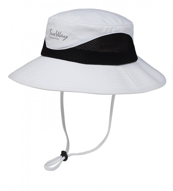 Sunway White UPF 50+ Bucket Hats-Wide Brim Sun Hat (UV Sun Protective) - CO12HMBU2S1