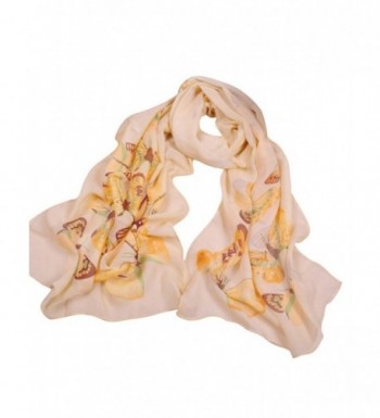 Bestgift womens Fashion Butterfly Pattern Scarf in Elegant Colors - Yellow - C712CCY3RRL