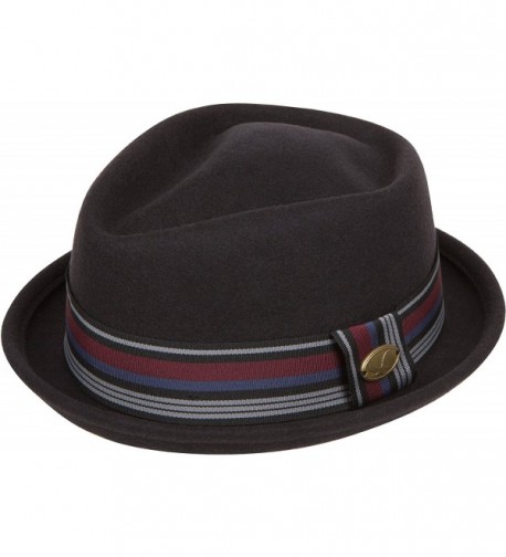 Sakkas Arthur Striped Band Homburg Wool Fedora - Black - CI12N1N5SL0