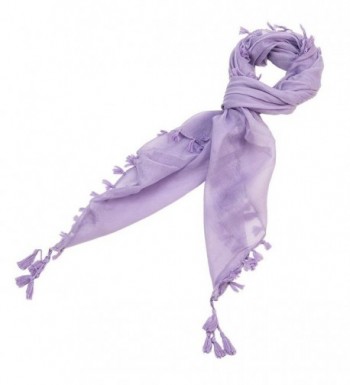 Solid Color Scarf with Tassels - Purple - CS11MOHKND3