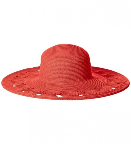 San Diego Hat Company Women's Sun Brim Hat With Open Weave Brim Edge - Coral - CO126AORCSD