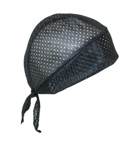 CTM Men's Athletic Sport Cool Mesh Do RAG Skull Cap (Pack Of 2) - Black - C21874T7GKS