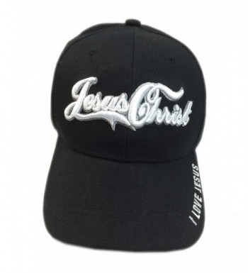 Aesthetinc Christian Baseball Cap Coca Cola Print Embroidery "Jesus Christ" - Black - CK12BFD5MQT