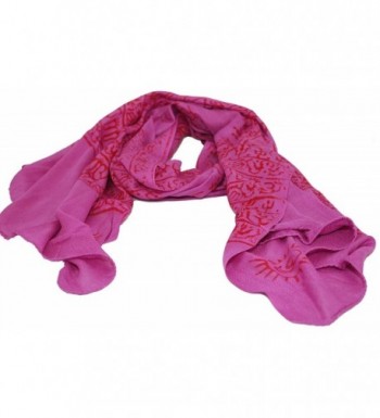 Women's Printed Ohm Prayer Meditation Yoga Scarf - Magenta - CS1874TMMLM