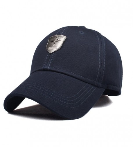 CACUSS Men's Sailing Style Cotton Structured Baseball Cap Adjustable Buckle Closure Sports Golf Hat - B0083_navy - C317YD23MQE