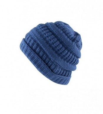 Super Z Outlet Knit Low Slouch Thermal Beanie For Ski- Cycling- Protection - Blue - CL12MPSDVH5